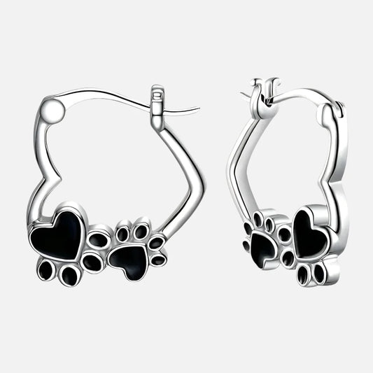 Midnight Paw Huggie Earrings
