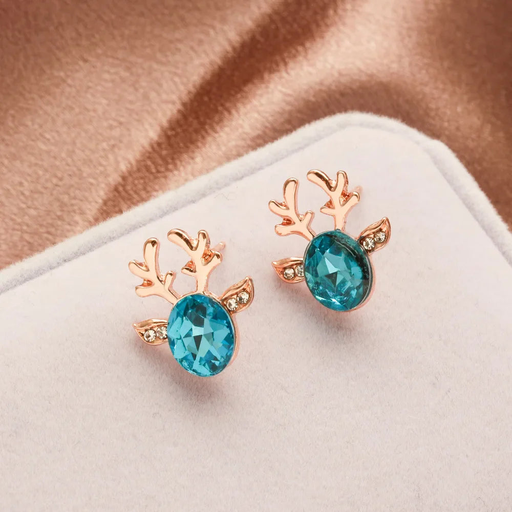 Enchanted Reindeer Crystal Studs