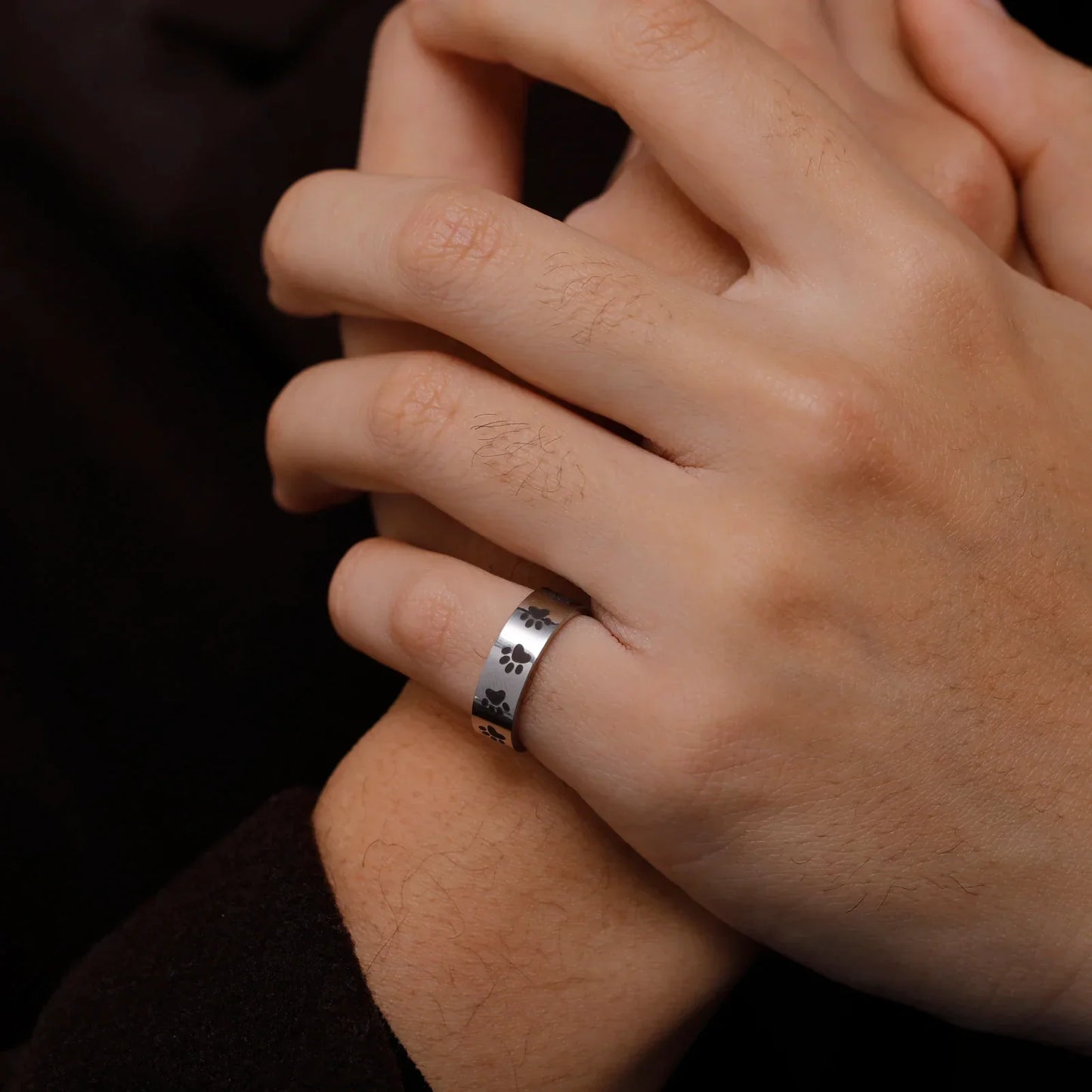 Whispering Paw Print Ring