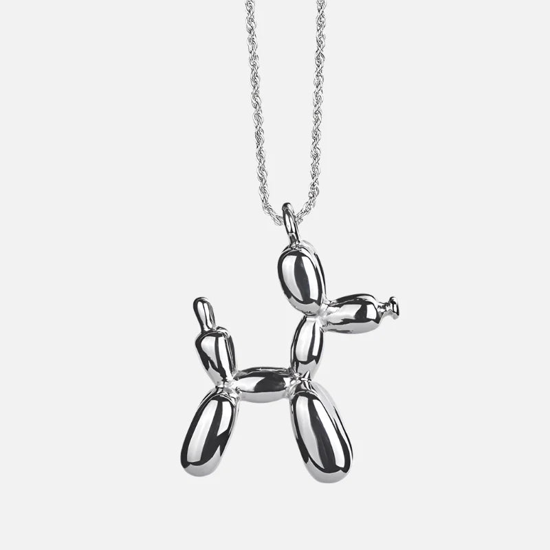 Whimsical Balloon Dog Pendant Necklace