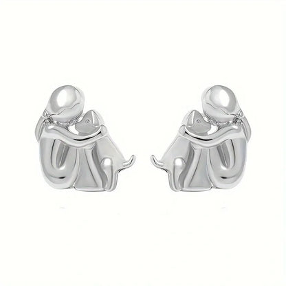 Sweet Two-Tone Hugging Earrings