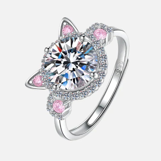 MINA – Elegant Adjustable Cat Ears Ring with Sparkling Zirconia