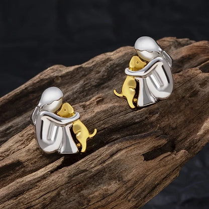 Sweet Two-Tone Hugging Earrings