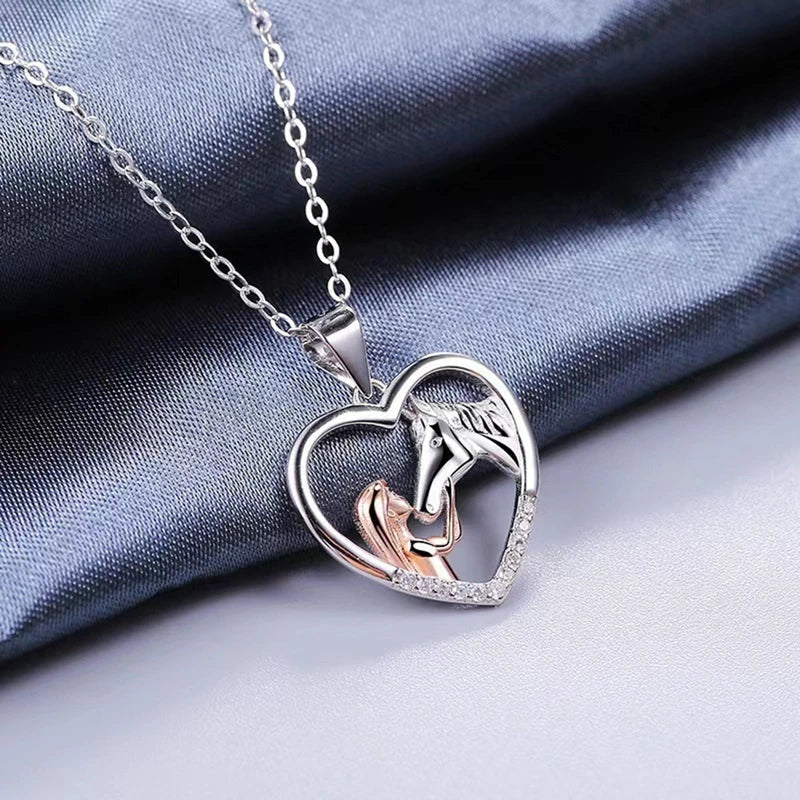 Equestrian Elegance Heart Necklace