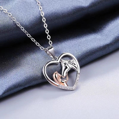 Equestrian Elegance Heart Necklace