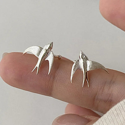 Whimsical Swallow Clip-On Earrings