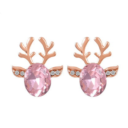 Enchanted Reindeer Crystal Studs
