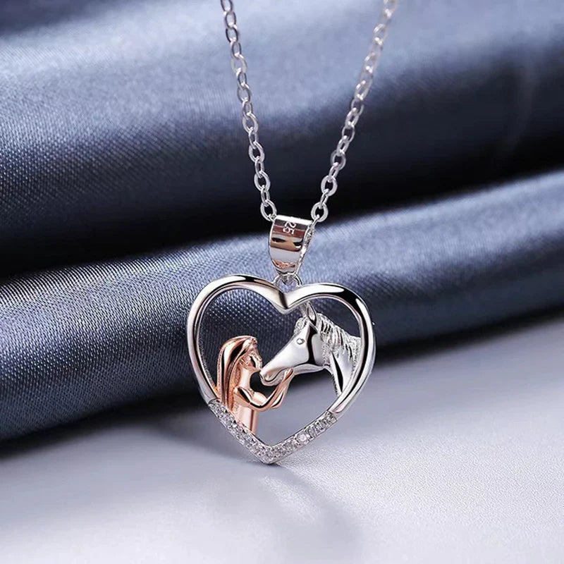 Equestrian Elegance Heart Necklace