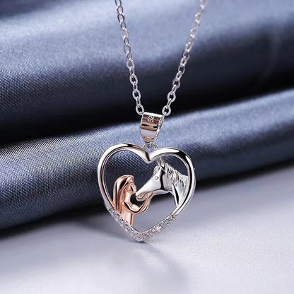 Equestrian Elegance Heart Necklace