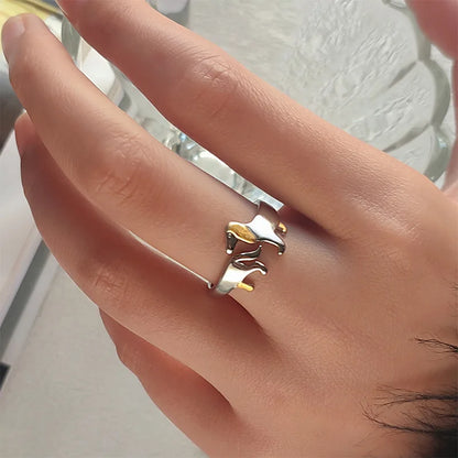 REYA – Elegant Adjustable Dachshund Ring Made of High-Quality 925 Sterling Silver