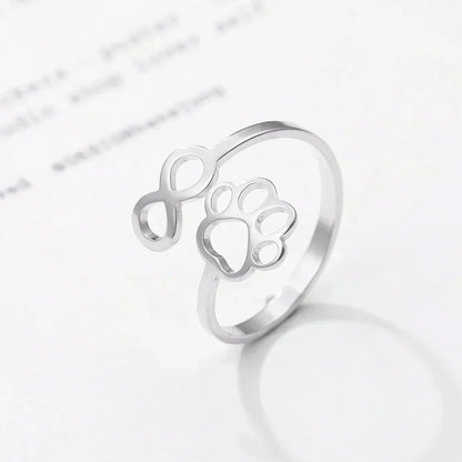 AYLA – Elegant Adjustable Infinity Paw Ring Made of High-Quality Stainless Steel