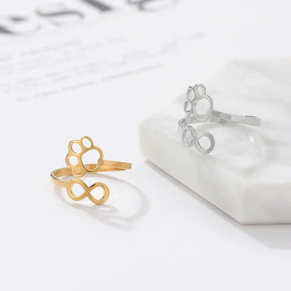 AYLA – Elegant Adjustable Infinity Paw Ring Made of High-Quality Stainless Steel