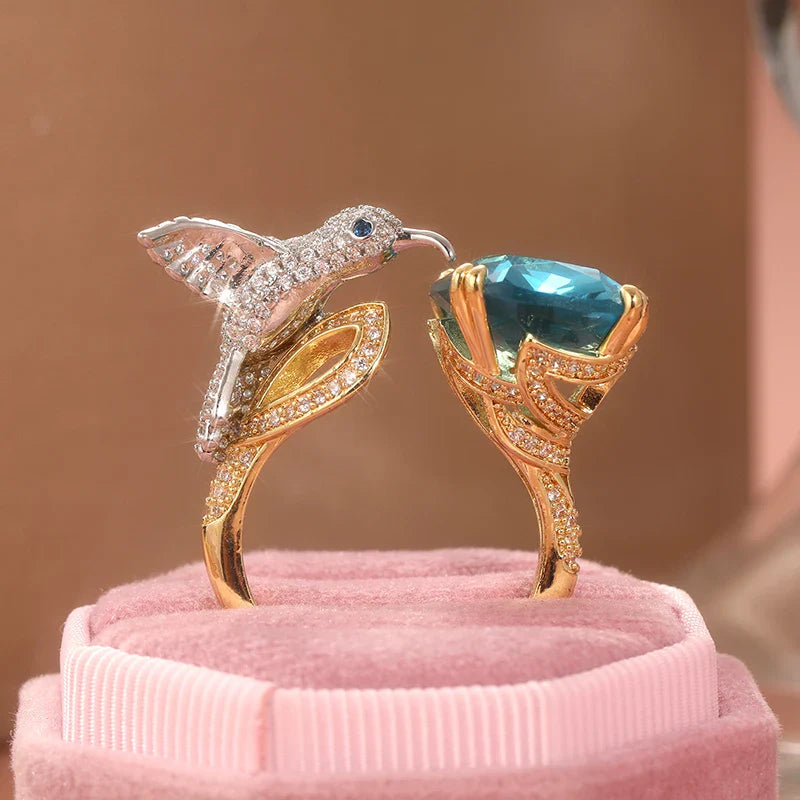 Celestial Hummingbird Ring
