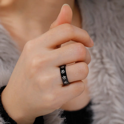 Whispering Paw Print Ring