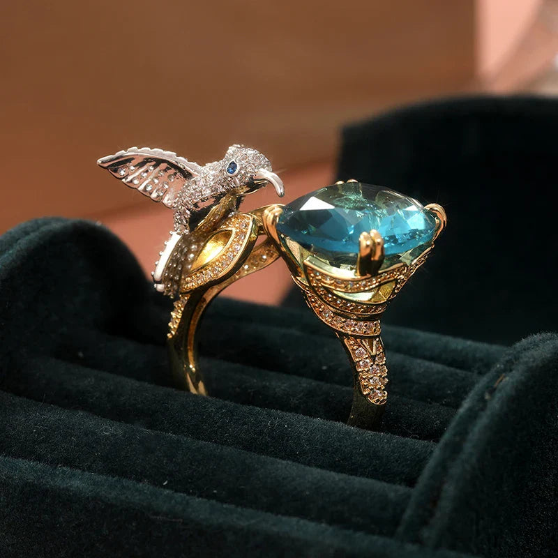 Celestial Hummingbird Ring
