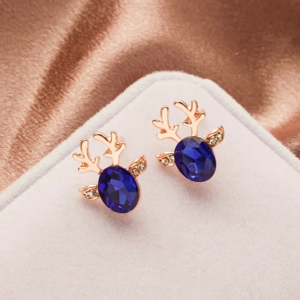 Enchanted Reindeer Crystal Studs