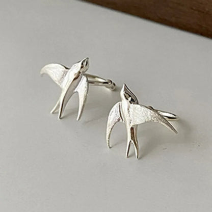 Whimsical Swallow Clip-On Earrings