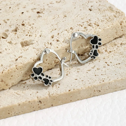 Midnight Paw Huggie Earrings