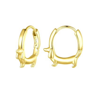 LUNIA – Elegant Dachshund Hoop Earrings Made of High-Quality Sterling Silver