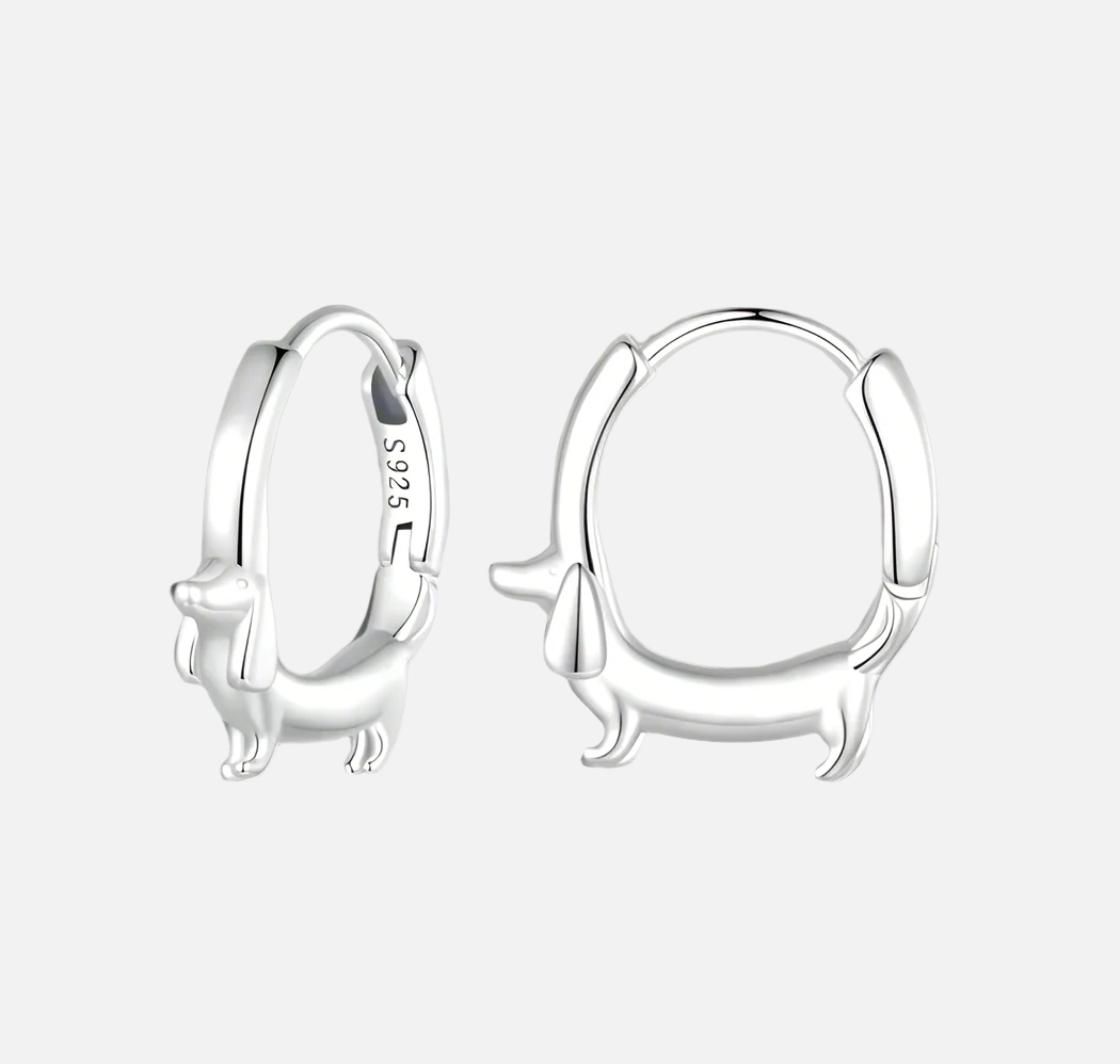 LUNIA – Elegant Dachshund Hoop Earrings Made of High-Quality Sterling Silver