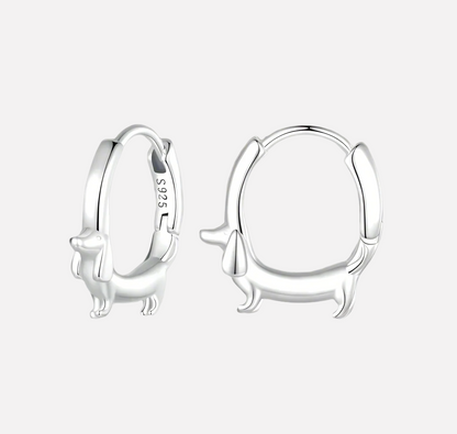 LUNIA – Elegant Dachshund Hoop Earrings Made of High-Quality Sterling Silver