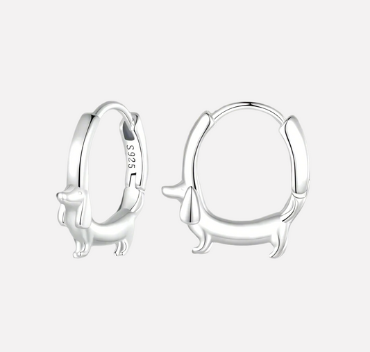 LUNIA – Elegant Dachshund Hoop Earrings Made of High-Quality Sterling Silver