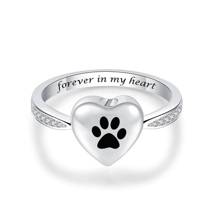 Everlasting Paw Heart Ring