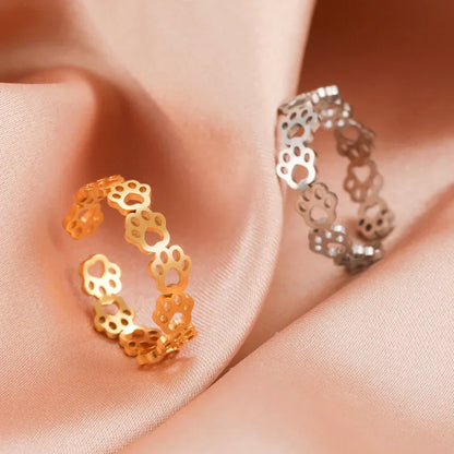 Paw Print Adjustable Ring