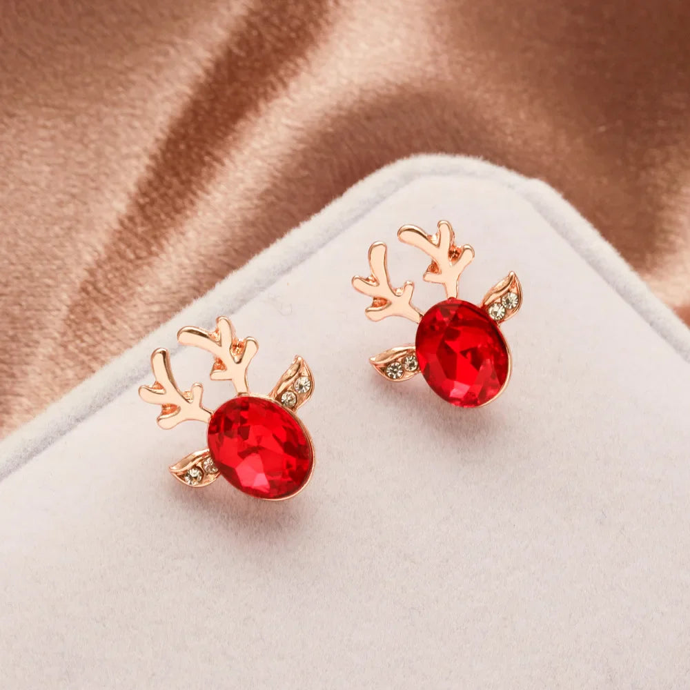 Enchanted Reindeer Crystal Studs
