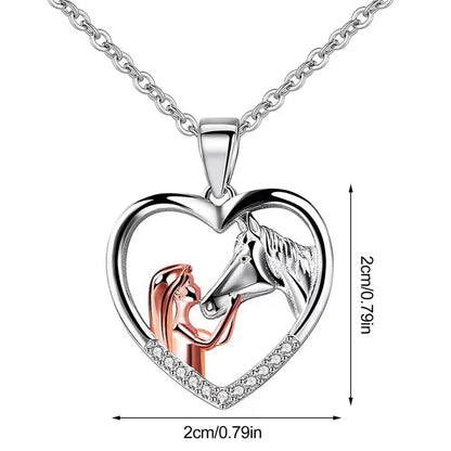 Equestrian Elegance Heart Necklace
