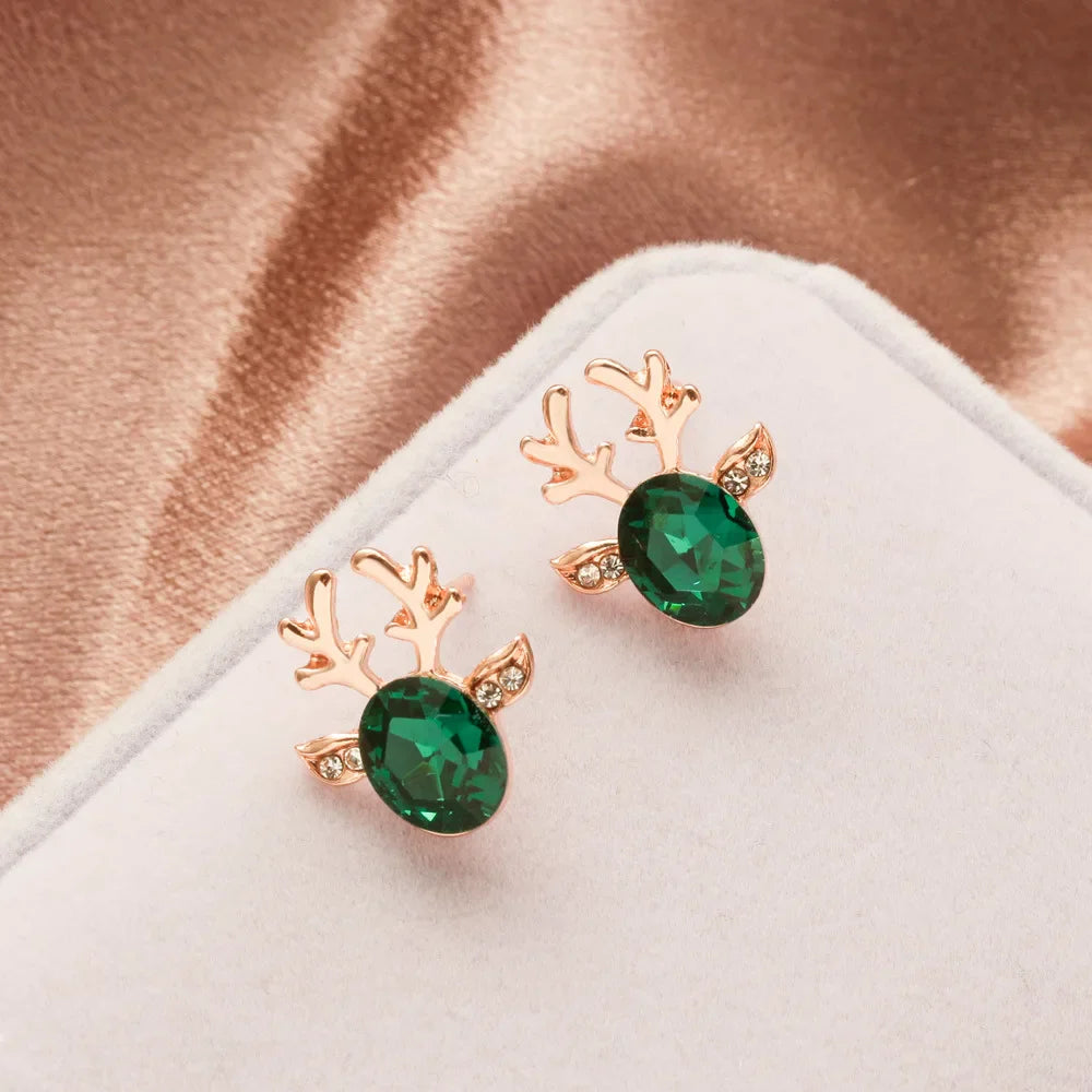 Enchanted Reindeer Crystal Studs