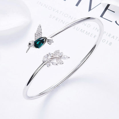 AYANA – Elegant Adjustable Hummingbird Ring with Sparkling Rhinestone