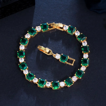 Emerald Green Statement Gold Bracelet