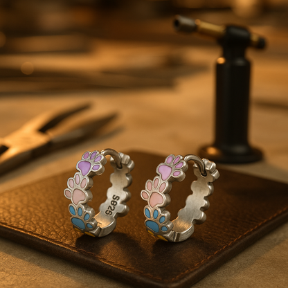 Whimsical Paws Hoops