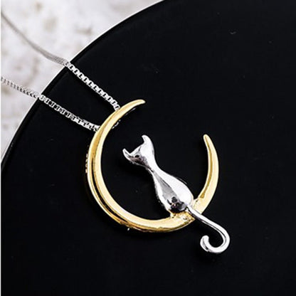 Crescent Cat Elegance Necklace