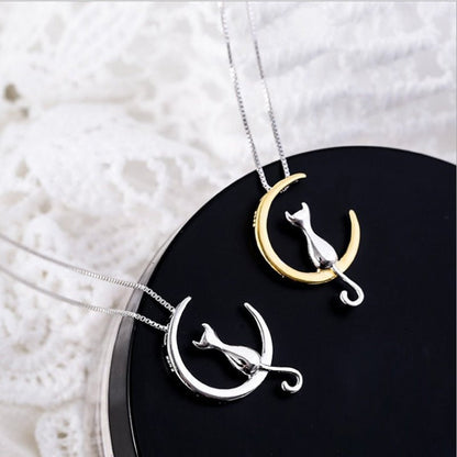 Crescent Cat Elegance Necklace
