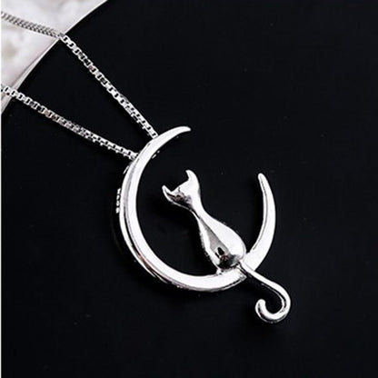 Crescent Cat Elegance Necklace