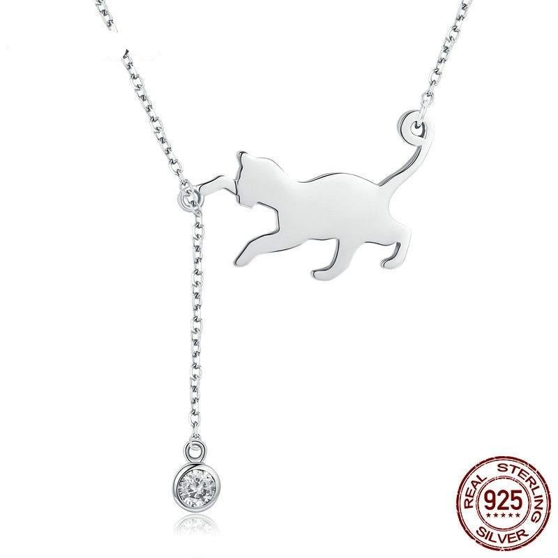 Whimsical Cat Pendant Necklace