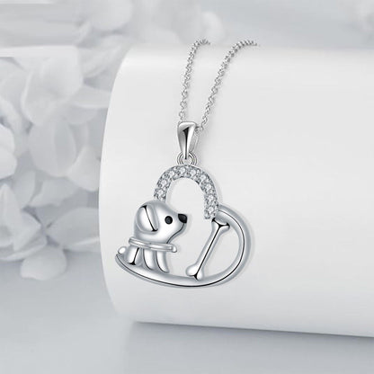 Charming Canine Heart Pendant