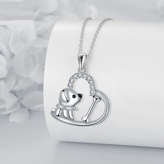 Charming Canine Heart Pendant