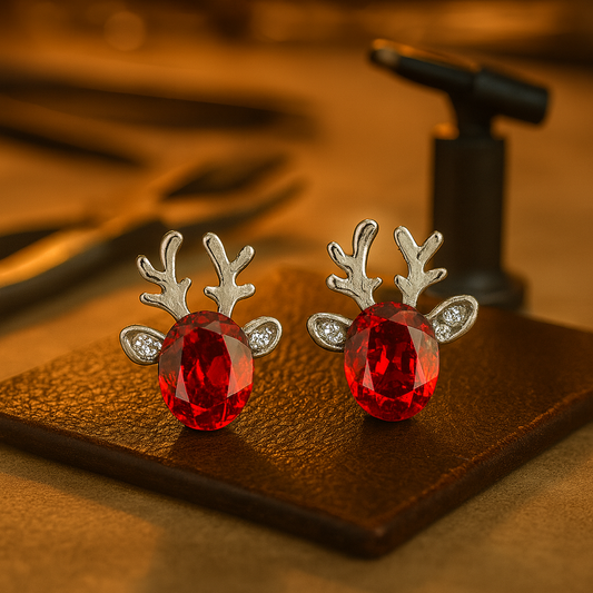 Enchanted Reindeer Crystal Studs