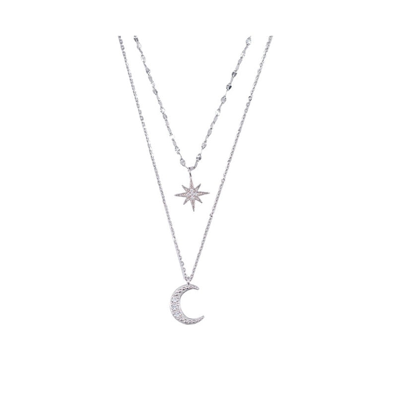 Double Moon | Double Necklace Moonlight Silver