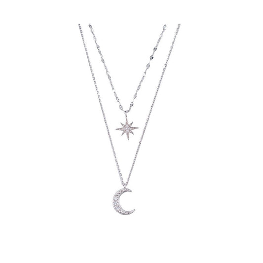 Double Moon | Double Necklace Moonlight Silver