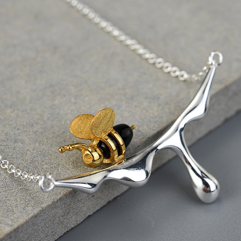 Golden Nectar Bee Necklace