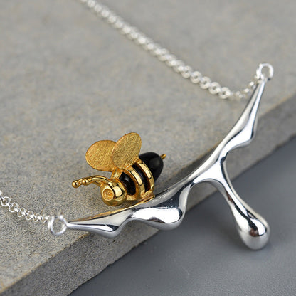 Golden Nectar Bee Necklace