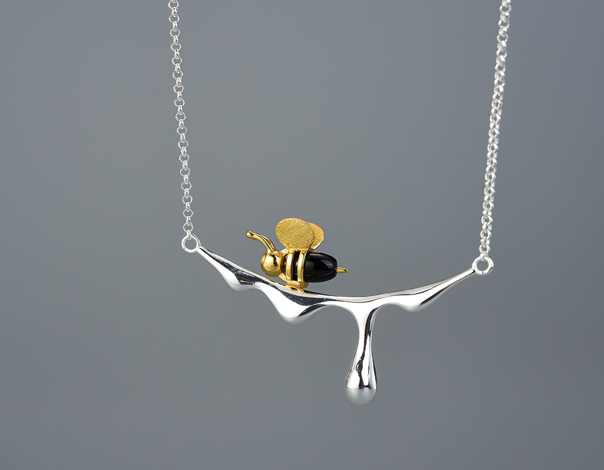 Golden Nectar Bee Necklace