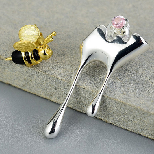 ELIA – Elegant Dripping Honey & Bee Earrings Made of High-Quality Sterling Silver
