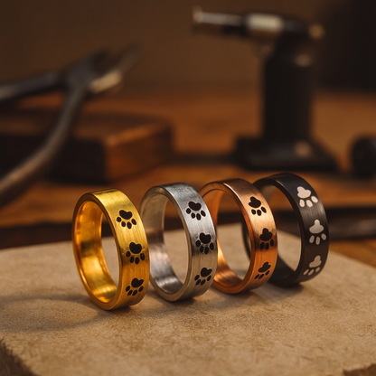 Whispering Paw Print Ring