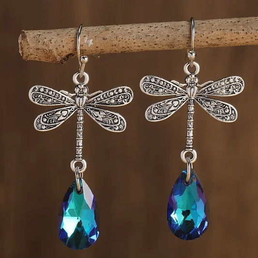 Celestial Dragonfly Drop Earrings