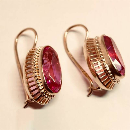 Vintage Rose Crystal Pink Earrings